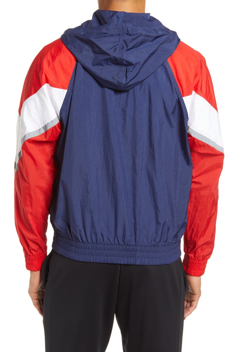Windrunner+ Water Repellent Jacket, Alternate, color, MIDNIGHT NAVY/ RED/ WHITE