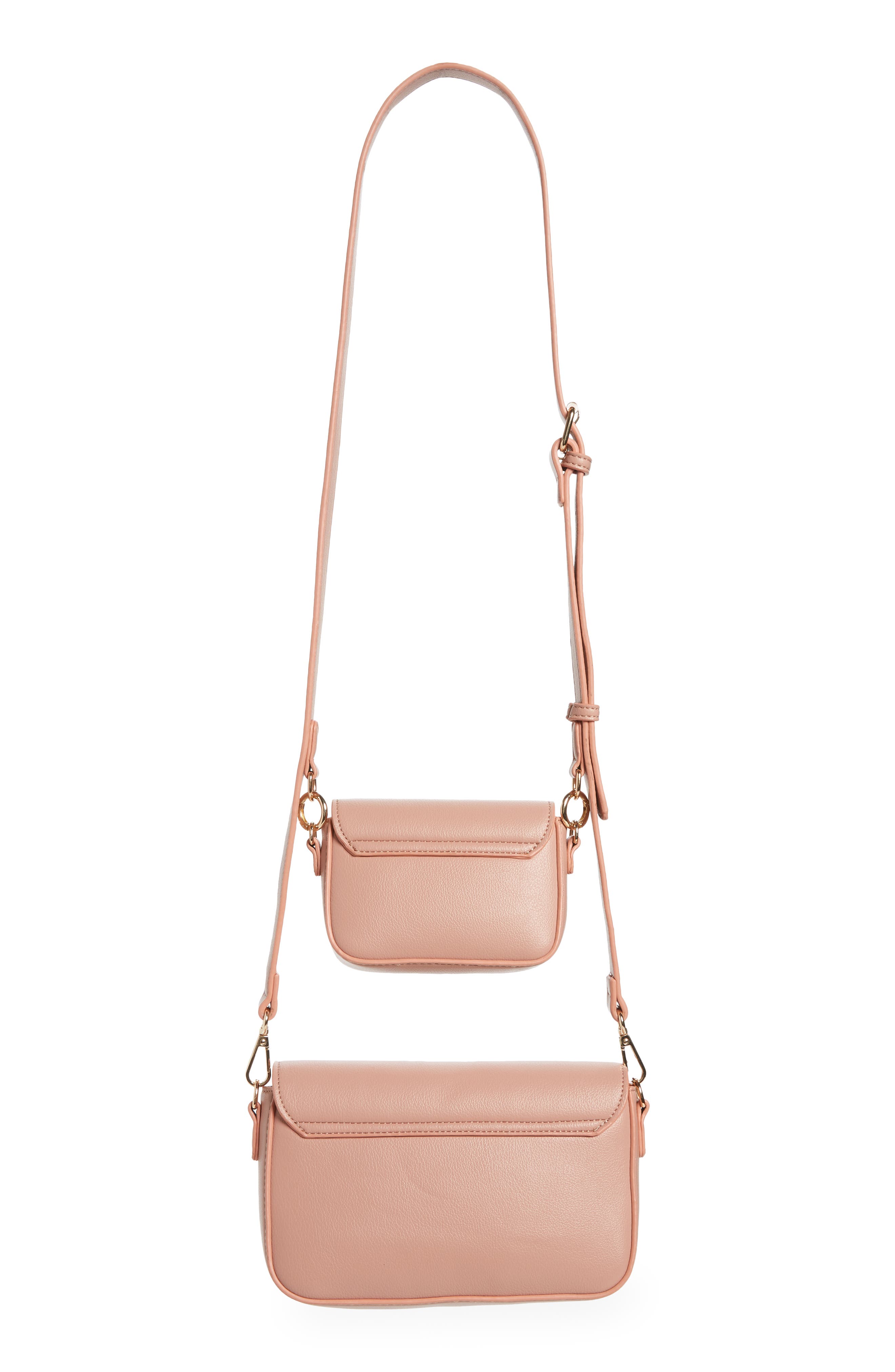 2-Piece Vegan Leather Crossbody Bag, Alternate, color, BLUSH