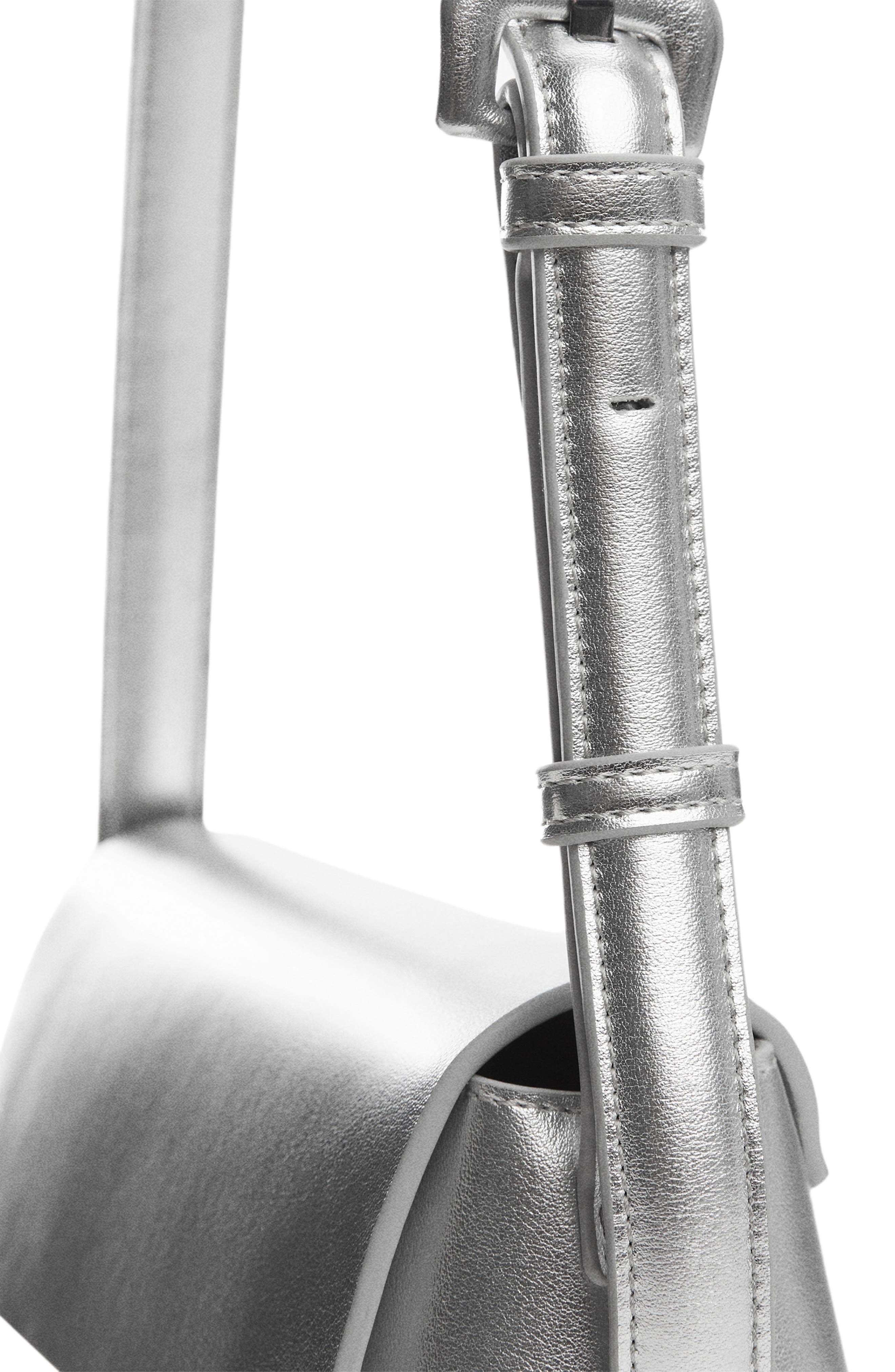 MANGO Metallic Faux Leather Shoulder Bag, Alternate, color, 