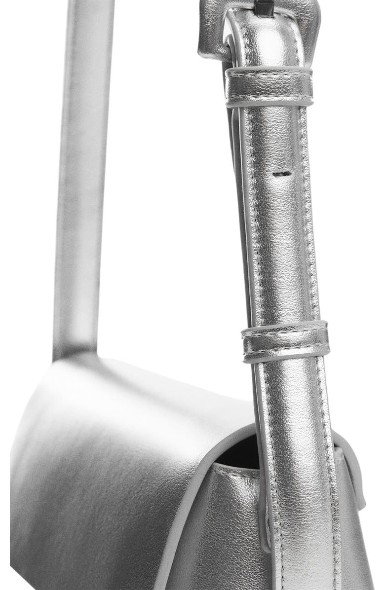 MANGO Metallic Faux Leather Shoulder Bag, Alternate, color,