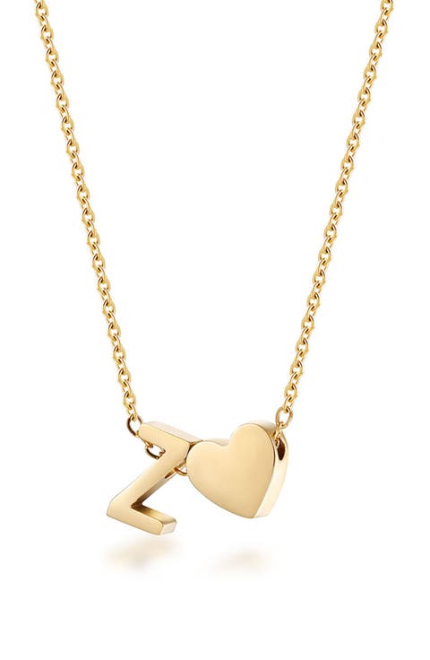 Initial Heart Pendant Necklace
