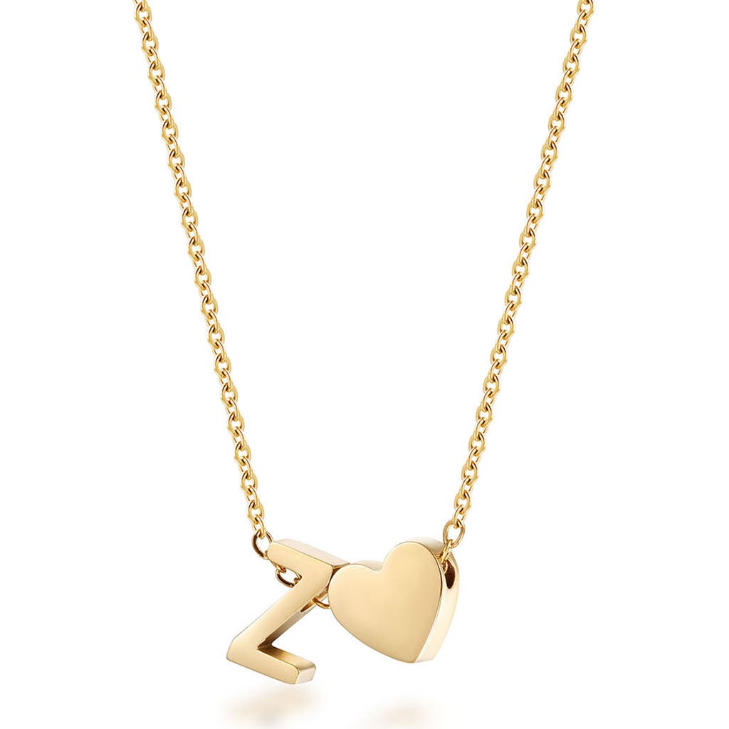 Jane Basch Designs Initial Heart Pendant Necklace In Gold