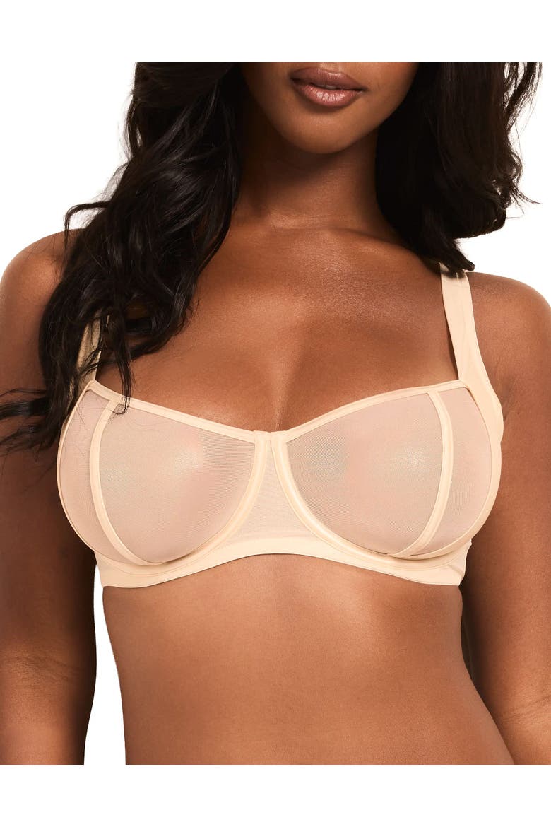 Elen Unlined Balconette Bra, Main, color, Light beige