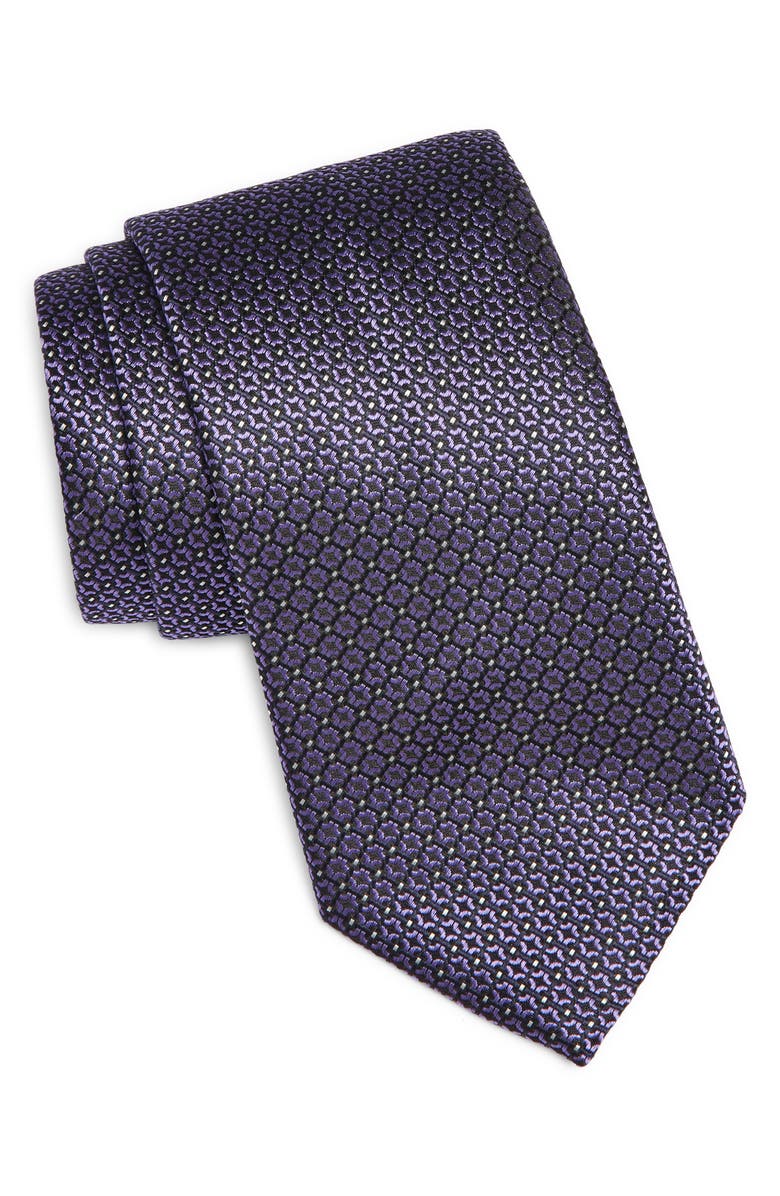 Canali Geometric Silk Tie, Main, color, Blue