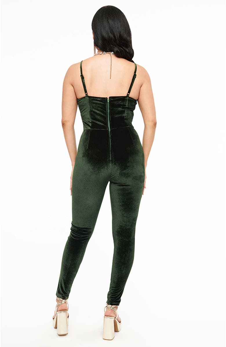 Unique Vintage Spaghetti Strap Pleated Bodice Jumpsuit, Alternate, color, Green