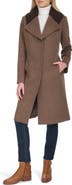 Cole Haan Signature Slick Shawl Lapel Mixed Media Wool Blend Coat
