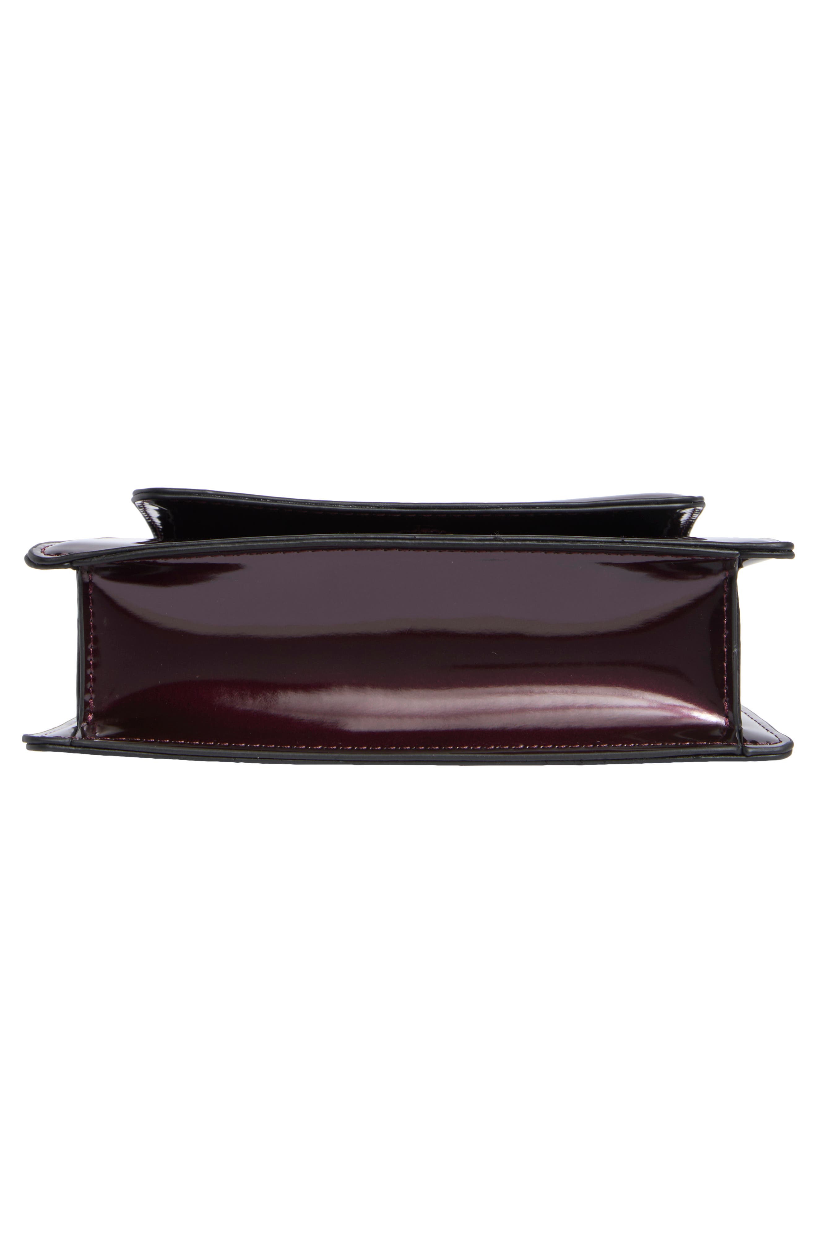 McKaley Faux Leather Handbag, Alternate, color, BORDO PATENT