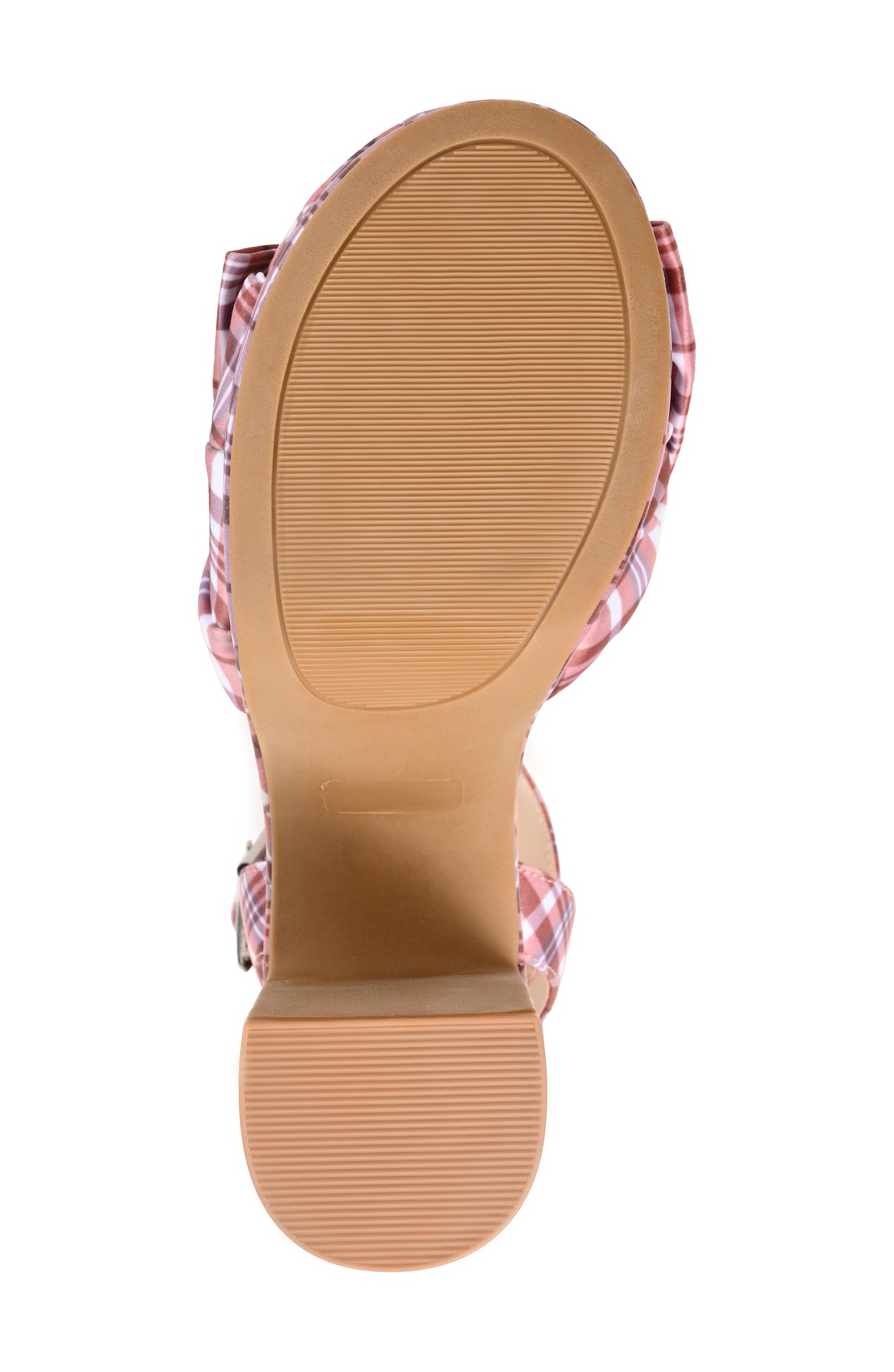 Journee Collection Zenni Bow Platform Sandal, Alternate, color, Plaid