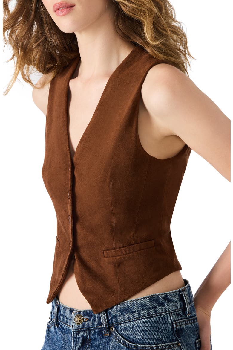 Barrett Faux Suede Vest, Alternate, color, CHICORY COFFEE