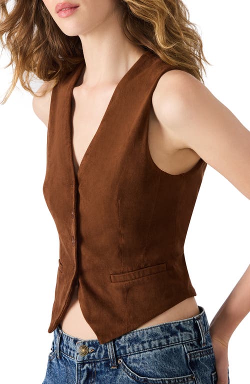 Steve Madden Barrett Faux Suede Vest In Brown