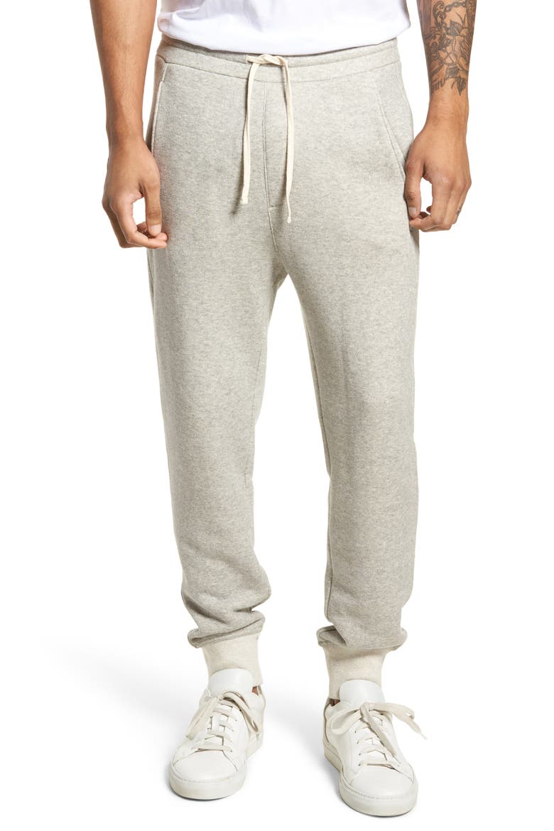 Plush Cotton Jogger Pants, Main, color, LIGHT HEATHER GREY