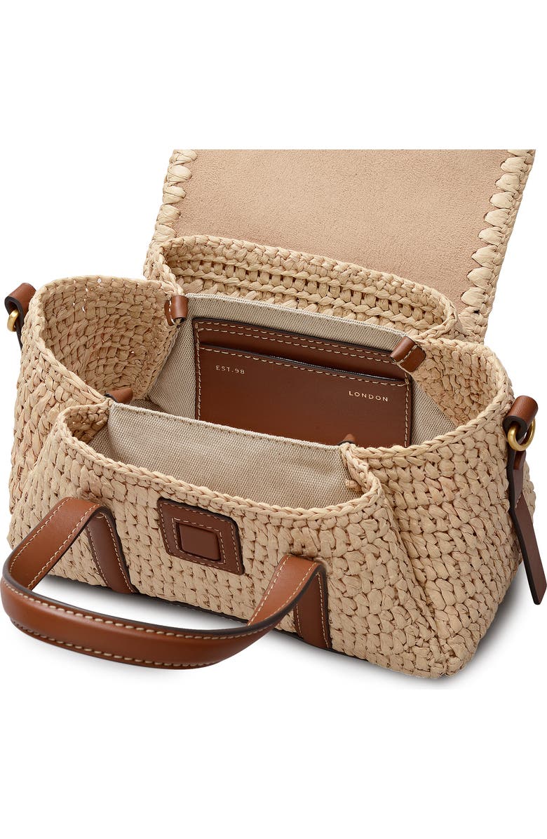 Radley The Chancery - Raffia Small Flapover Woven Satchel Bag, Alternate, color, Natural