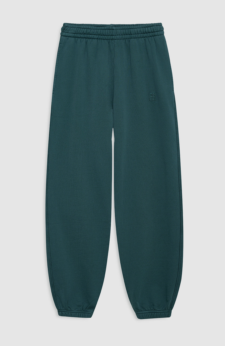 ANINE BING Karter Jogger Framed Monogram Sweatpants, Alternate, color, Dark Teal