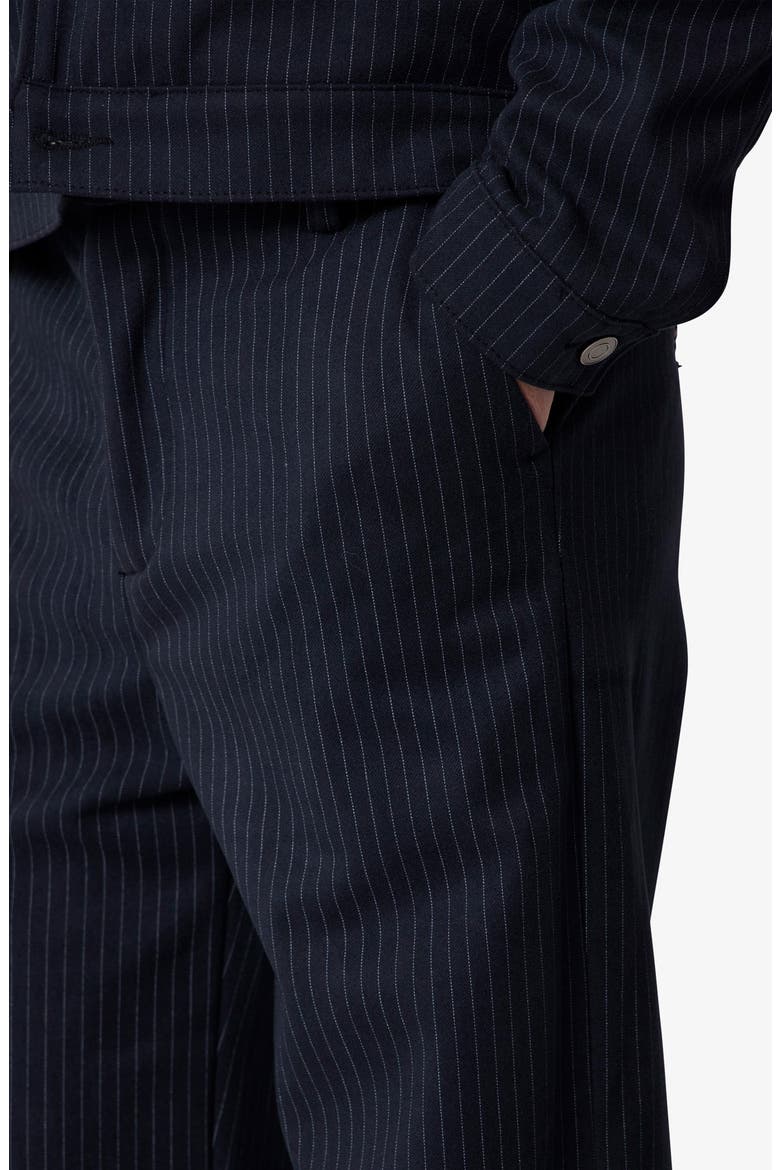 Pinstripe Bootcut Pants, Alternate, color, BLACK/ WHITE