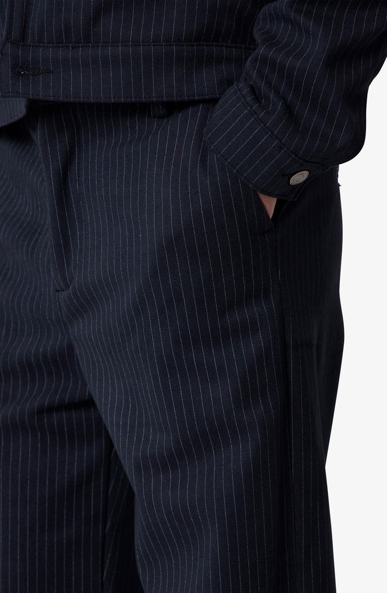 mnml Pinstripe Bootcut Pants, Alternate, color, Black/ White