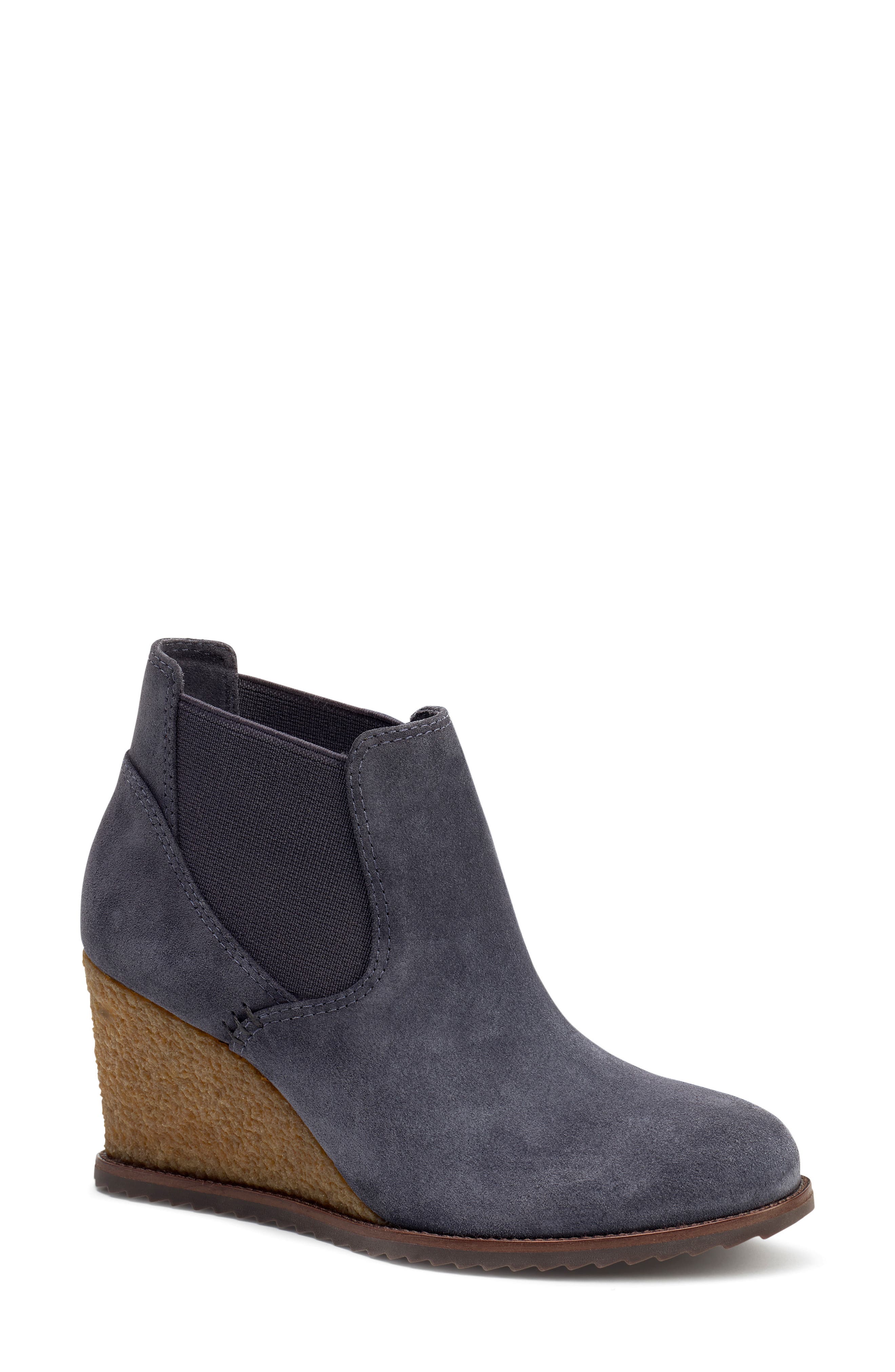Tatum Wedge Bootie, Main, color, INDIGO SUEDE