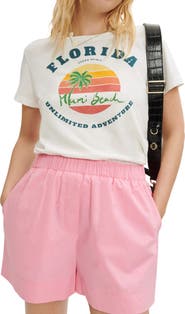 maje Embroidered Pull-On Shorts