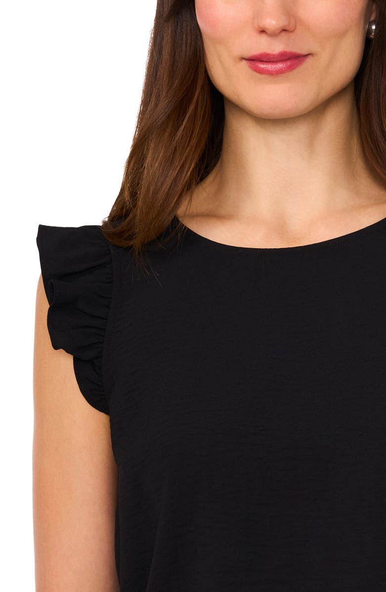 Halogen<sup>®</sup> Textured Ruffle Button Top, Alternate, color, Rich Black