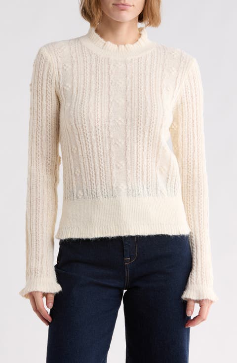 Cable Knit Crewneck Sweater