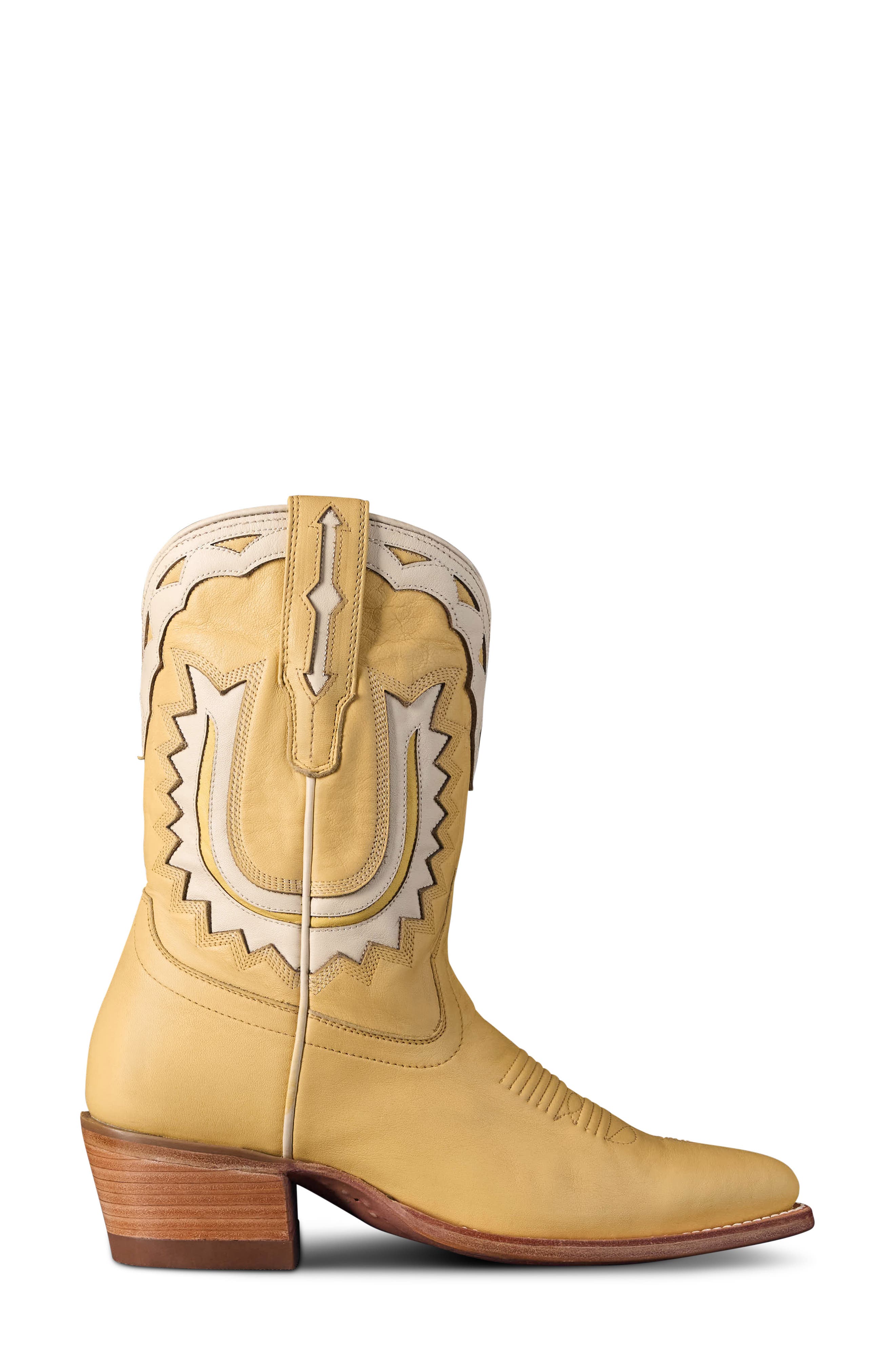 The Jolene Western Boot, Alternate, color, PALE YELLOW