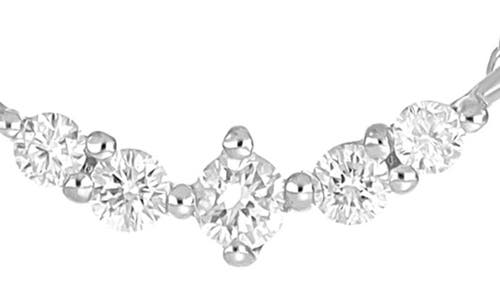 Carriere Jewelry Carrière Jewelry Diamond Curved Bar Pendant Necklace In 14k White Gold