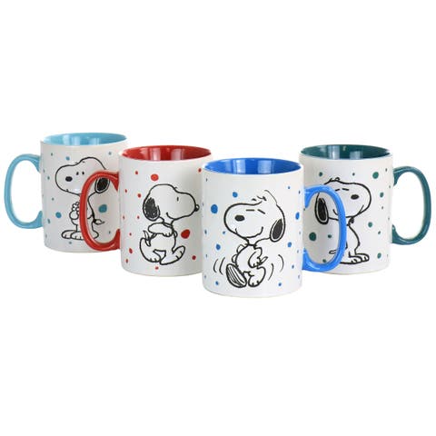 Freckled Joy 15oz Stoneware 4 Piece Mug Set