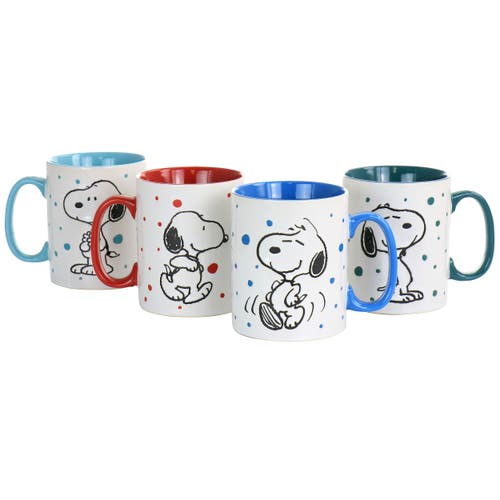 Peanuts Freckled Joy 15oz Stoneware 4 Piece Mug Set In Multi