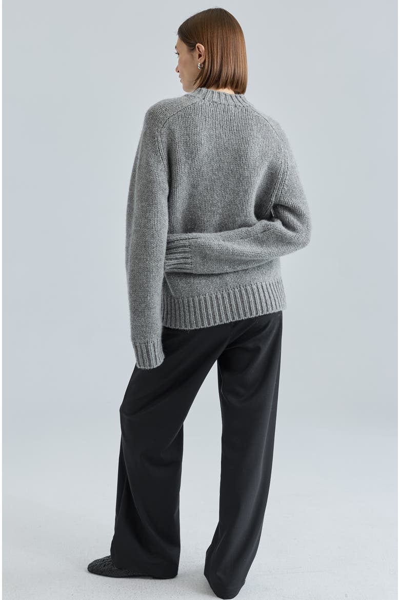 Knit Wool Crewneck Sweater, Alternate, color, Grey