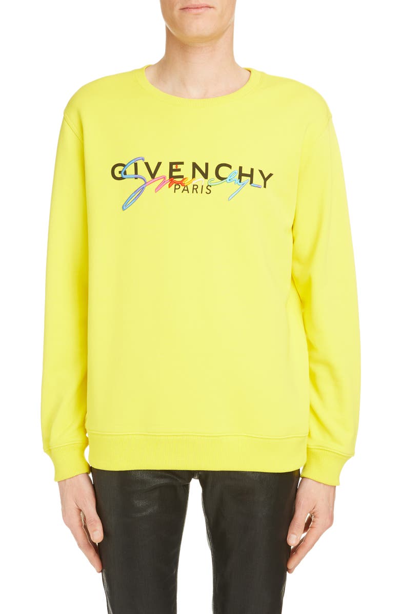 Givenchy Rainbow Logo Cotton Sweatshirt, Main, color, 