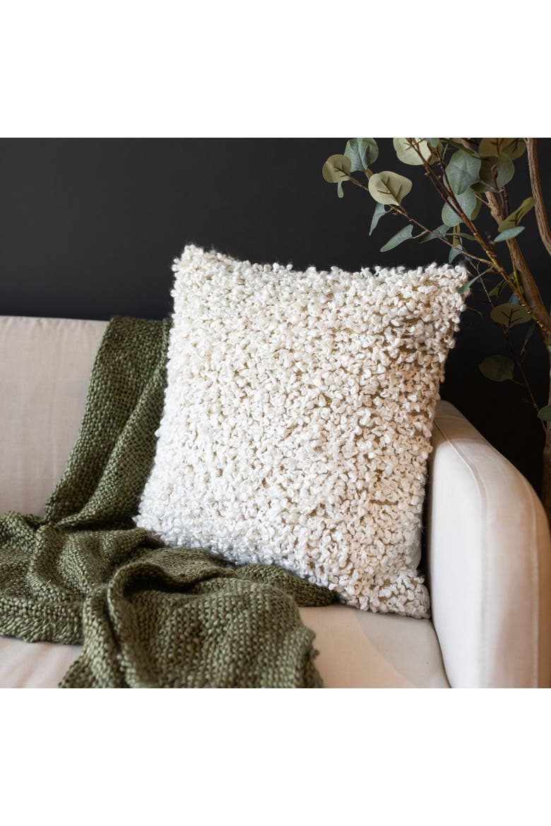 Alastair Boucle Accent Throw Pillow, Alternate, color, White