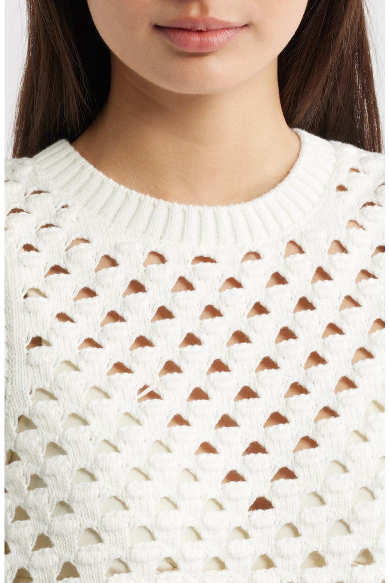 Jeanie Open Stitch Sweater Tank, Alternate, color, WHITE
