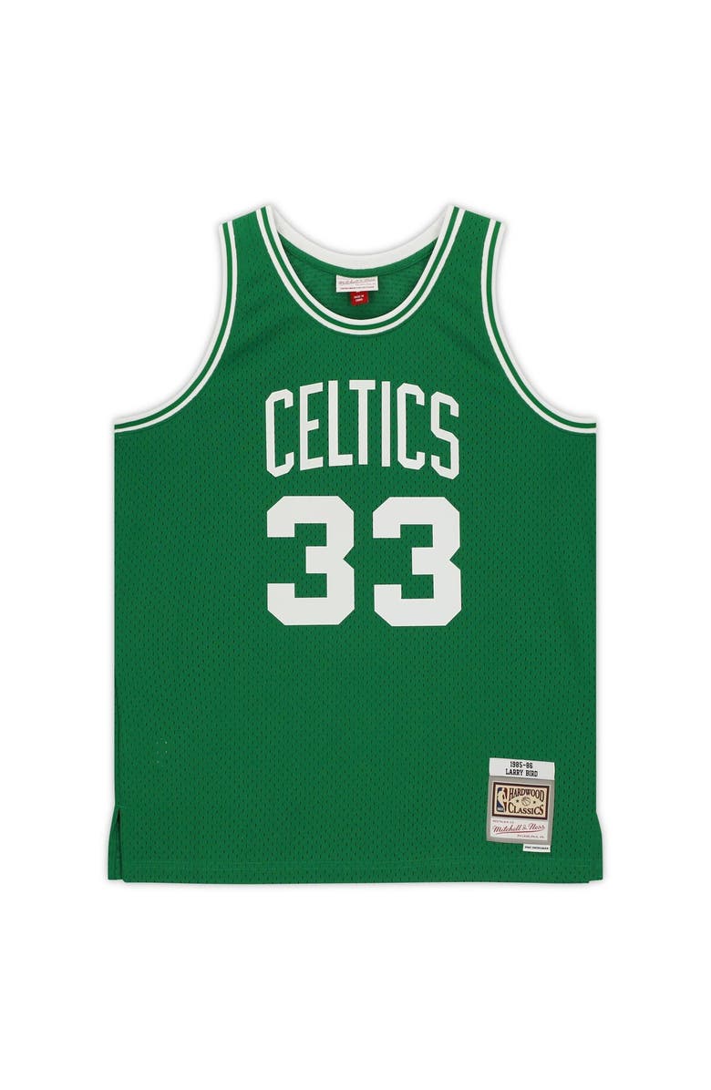 FANATICS AUTHENTIC Larry Bird Boston Celtics Autographed Green Mitchell & Ness Swingman Jersey, Alternate, color,