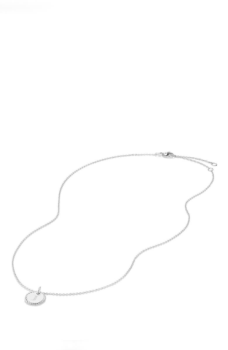 David Yurman Initial Charm Necklace with Diamonds in 18K White Gold, Alternate, color, 
