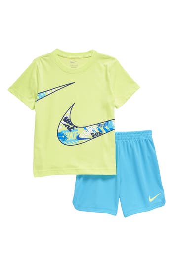 Nike Kids' Cotton Blend Graphic T-shirt & Shorts Set In Multi