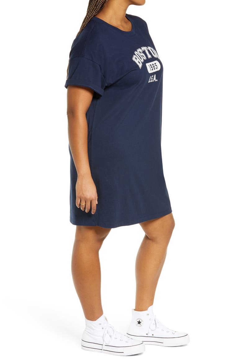 Crewneck T-Shirt Dress, Alternate, color, NAVY BLAZER BOSTON