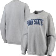 PRESSBOX Women's Pressbox Gray Penn State Nittany Lions Comfy Cord Vintage Wash Basic Arch Pullover Sweatshirt