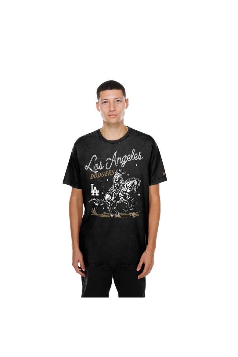 Men's New Era  Black Los Angeles Dodgers Injection Lifestyle Urban Ranchwear T-Shirt, Main, color, Black