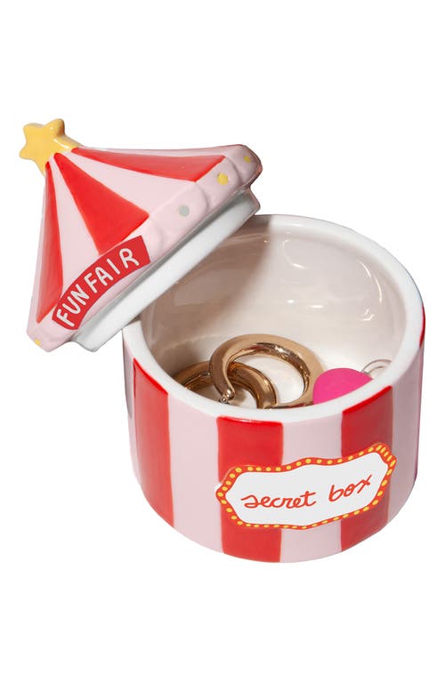 Doiy Funfair Ceramic Storage Box In Red