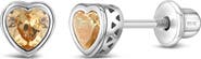 In Season Jewelry Cubic Zirconia Birthstone Heart Earrings