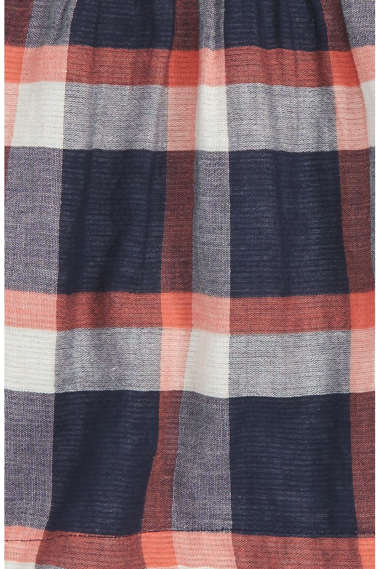 Plaid Short Sleeve Dress, Main, color, NAVY PEACOAT- PINK PLAID