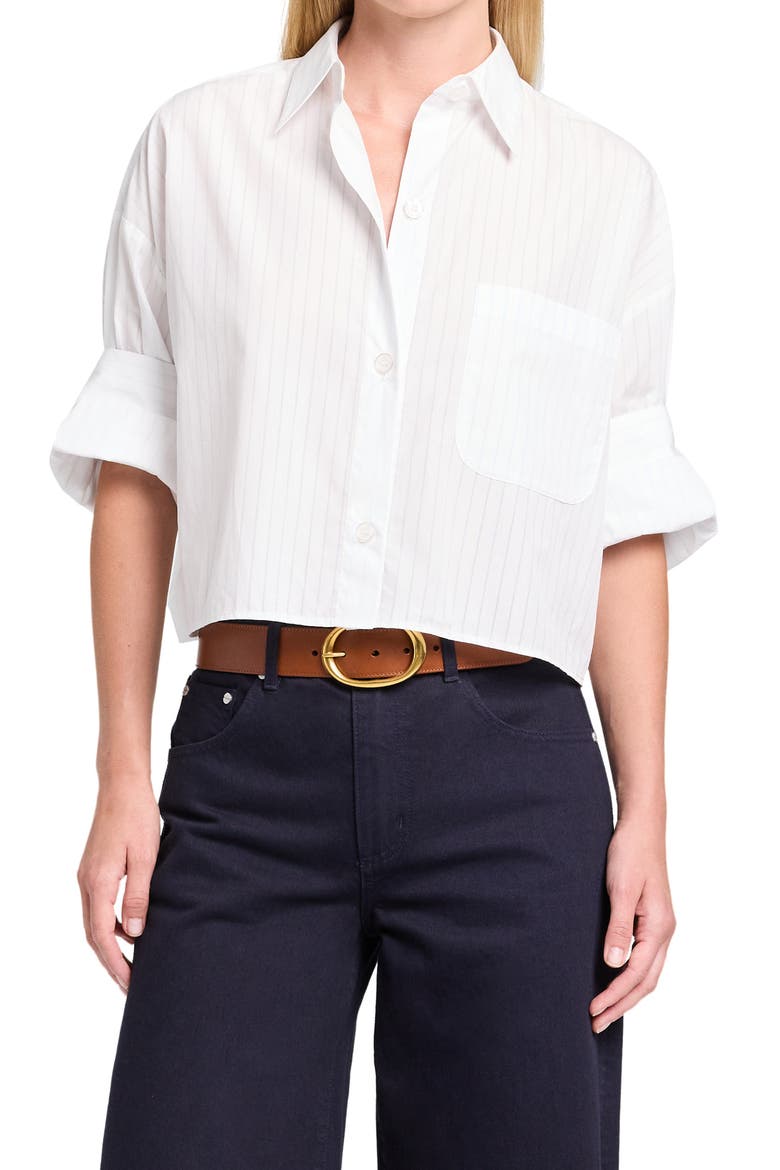 Next Ex Rolled Cuff Shirt, Main, color, WHITE / LIGHT BLUE