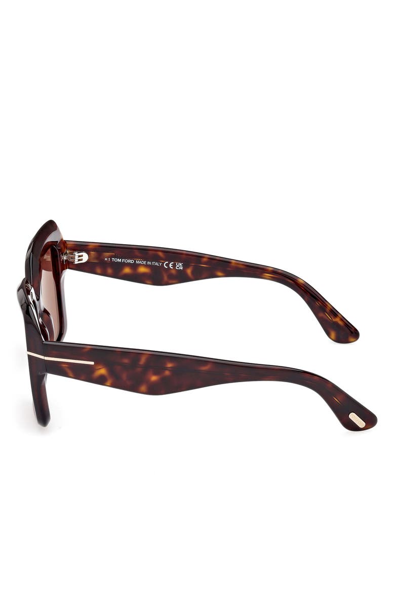 TOM FORD Esme 50mm Square Sunglasses, Alternate, color, Shiny Classic Havana / Brown