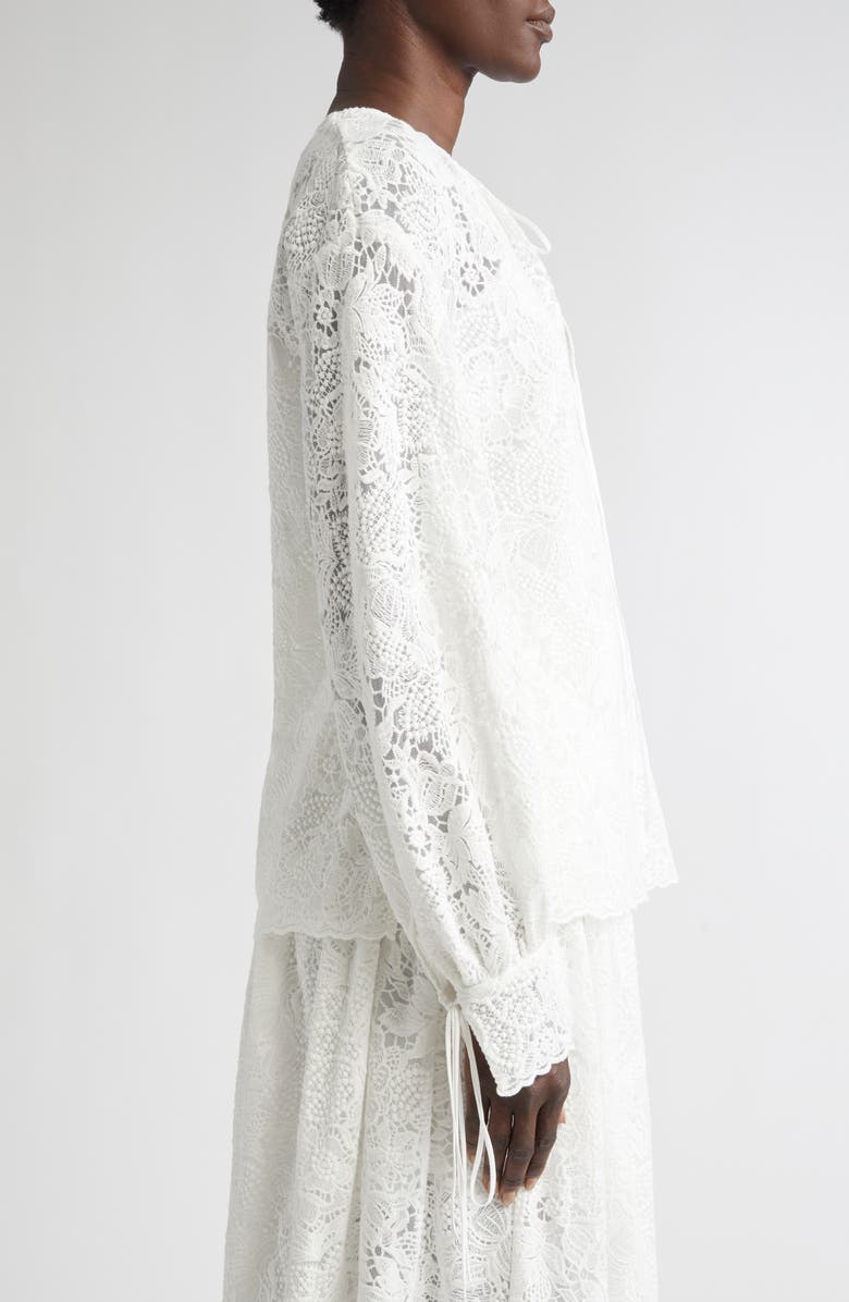 Erdem Long Sleeve Lace Top, Alternate, color, Ivory