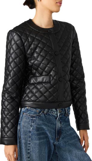 Quilted Faux Leather Jacket