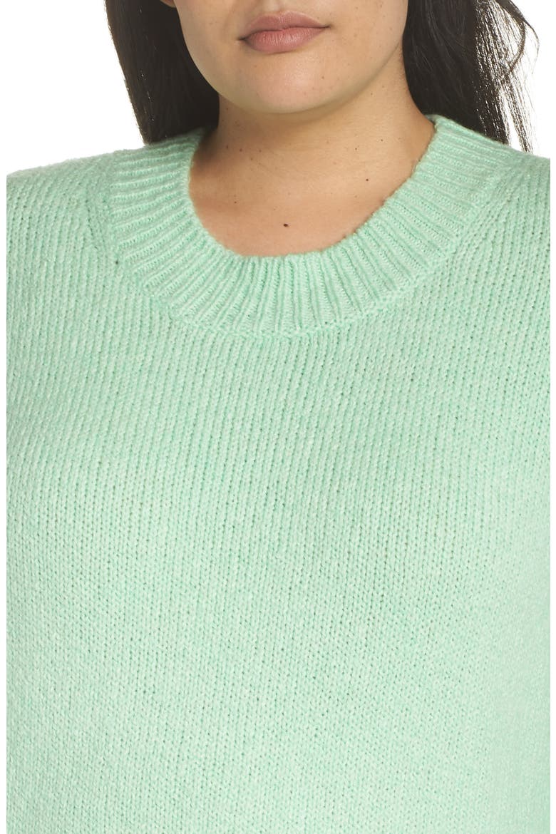 High-Low Sweater, Alternate, color, GREEN ASH