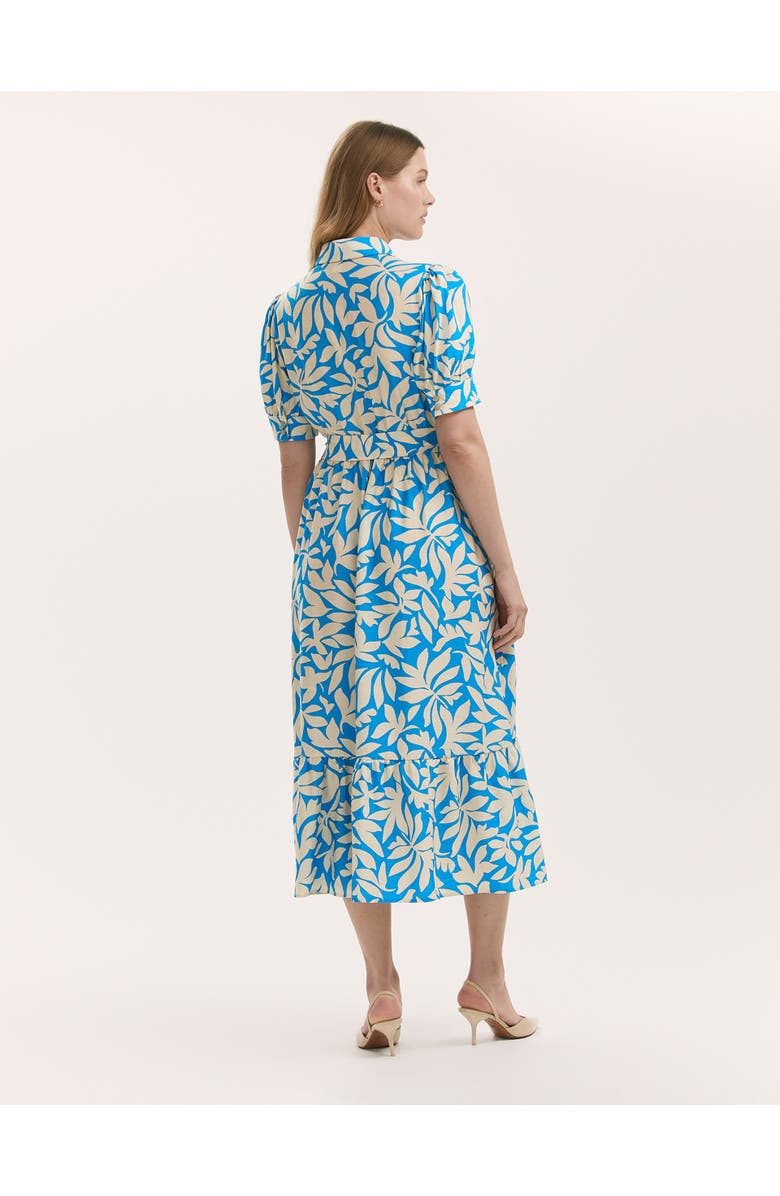 Finery London Liana Floral Midi Tiered Dress, Alternate, color, Blue Leaf