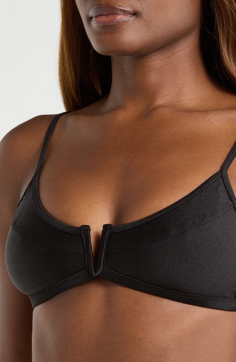 Kulani Kinis Shimmer V-Wire Bikini Top, Alternate, color, Twilight Black