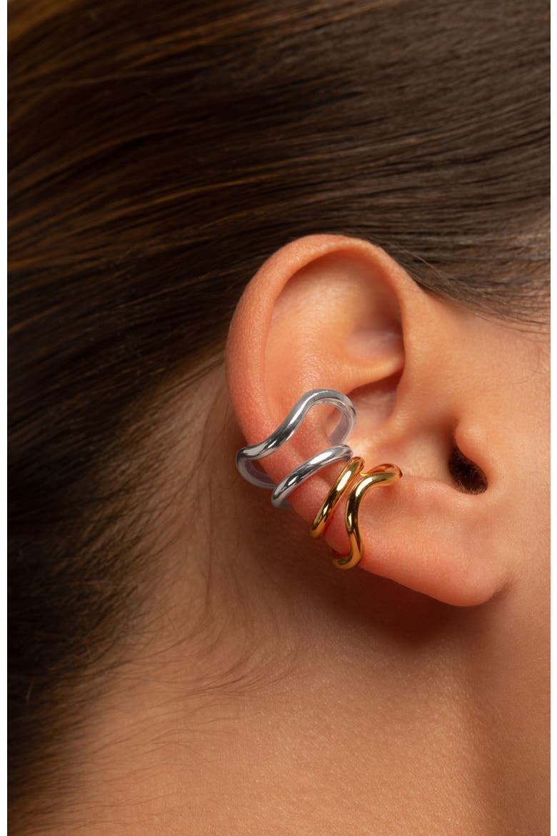 Naeva  double ear cuff, Alternate, color, SILVER PLATED
