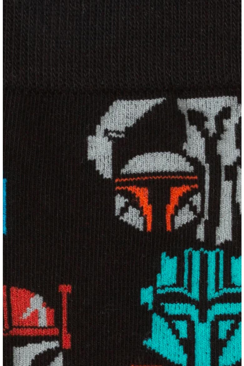Mandalorian Mythosaur Crew Socks & Helmet Lapel Pin Gift Set, Alternate, color, BLACK MULTI