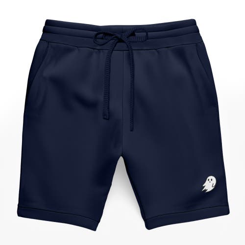 Dalix Mens Ghost Relaxed Fleece Sweat Elastic Shorts In Navy